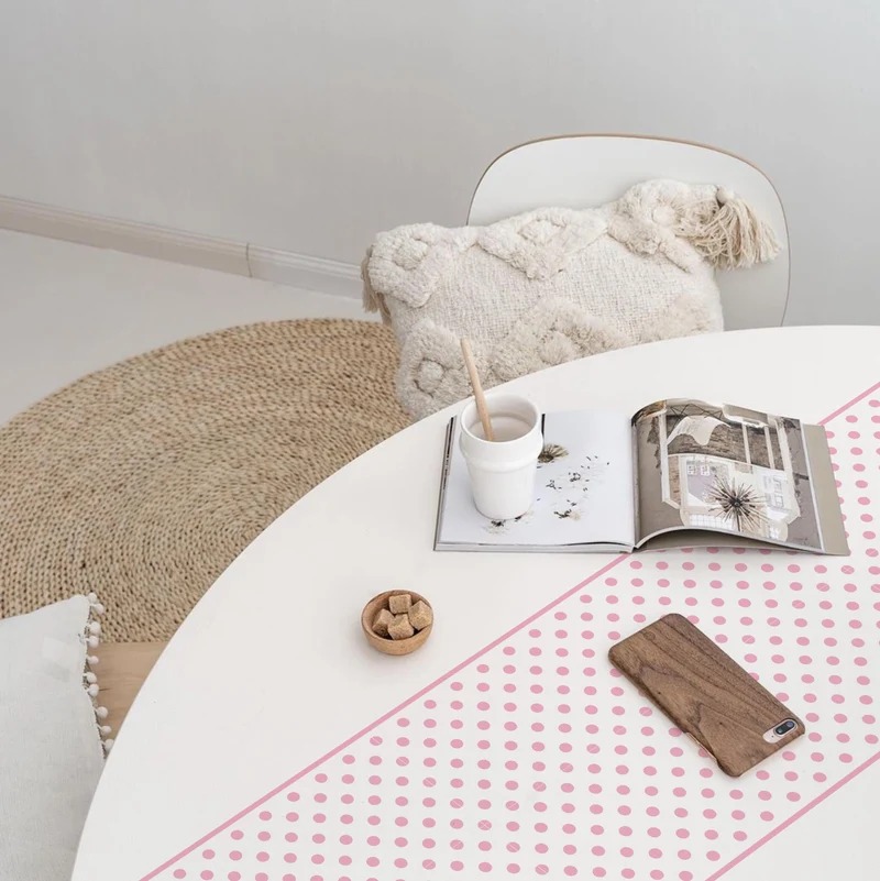 Chemin de table en vinyle à pois - Plus de couleurs disponibles
