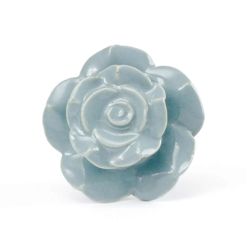 Bouton mobile rose en céramique grise
