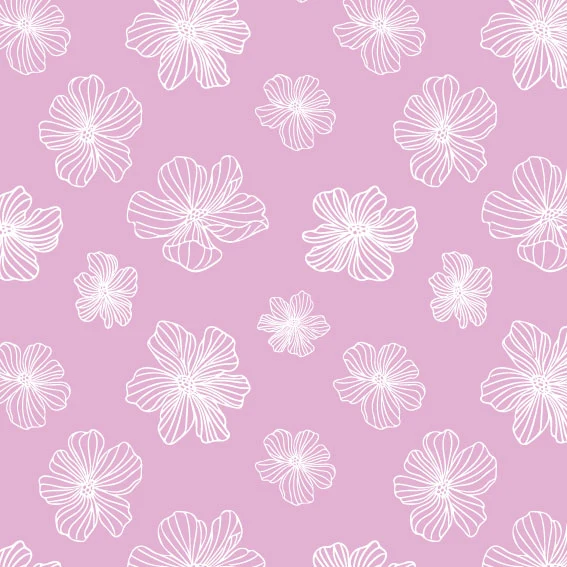 50x300 cm Vinyle Coquelicots Mauve