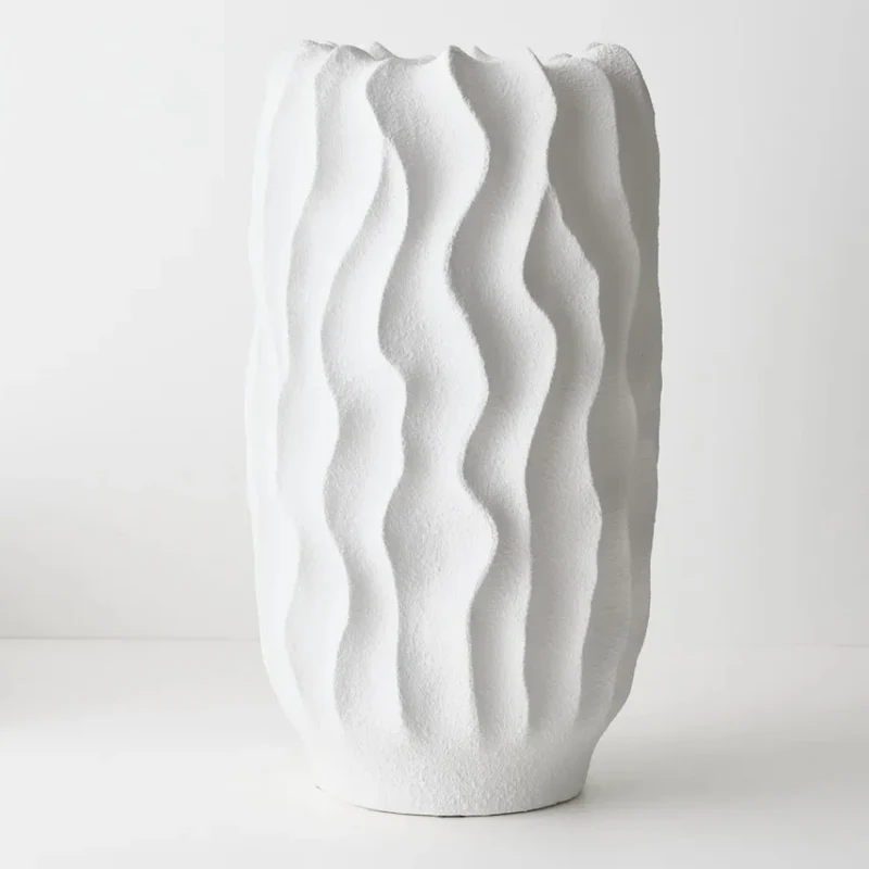 Wave Vase - Tall White
