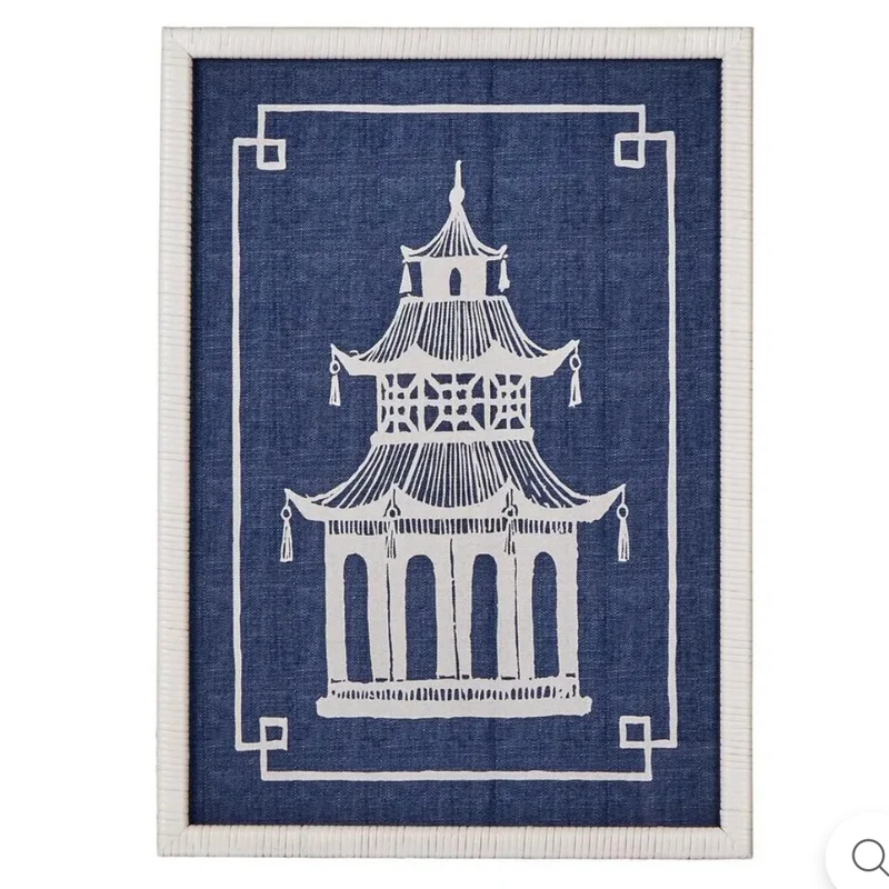 Blue & White Pagoda A - Wall Art