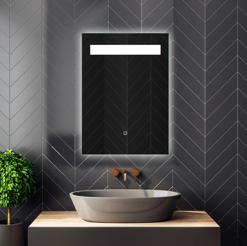 Frontlit LED Lighted Rectangle Bathroom Vanity Mirror - Dimmable, 3 Color Temps (20x28 / 32x24 / 40x24)