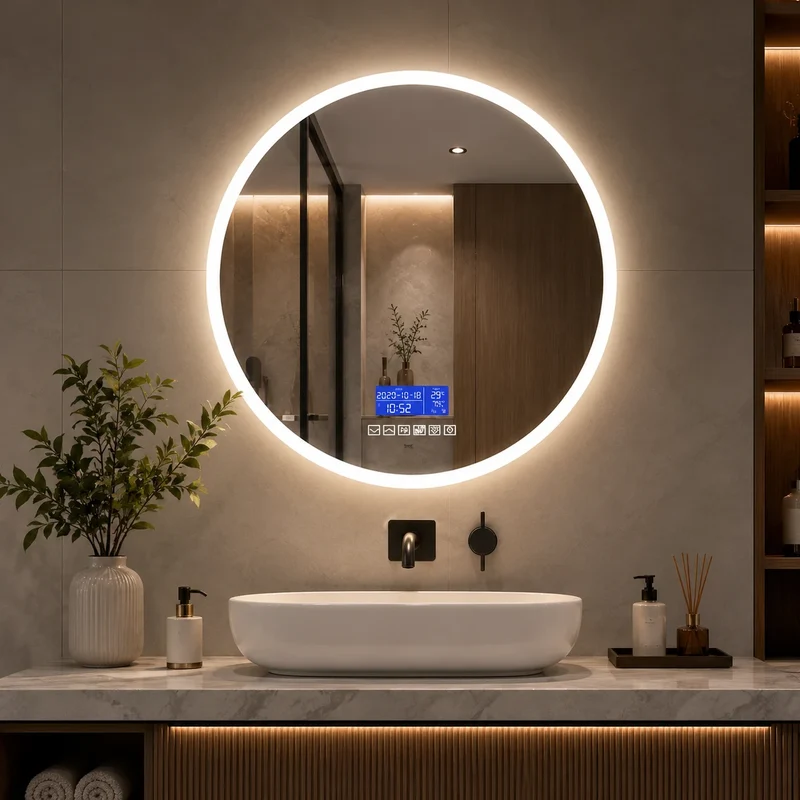 Round Bluetooth Speaker Music Call Vanity Mirror with Lights