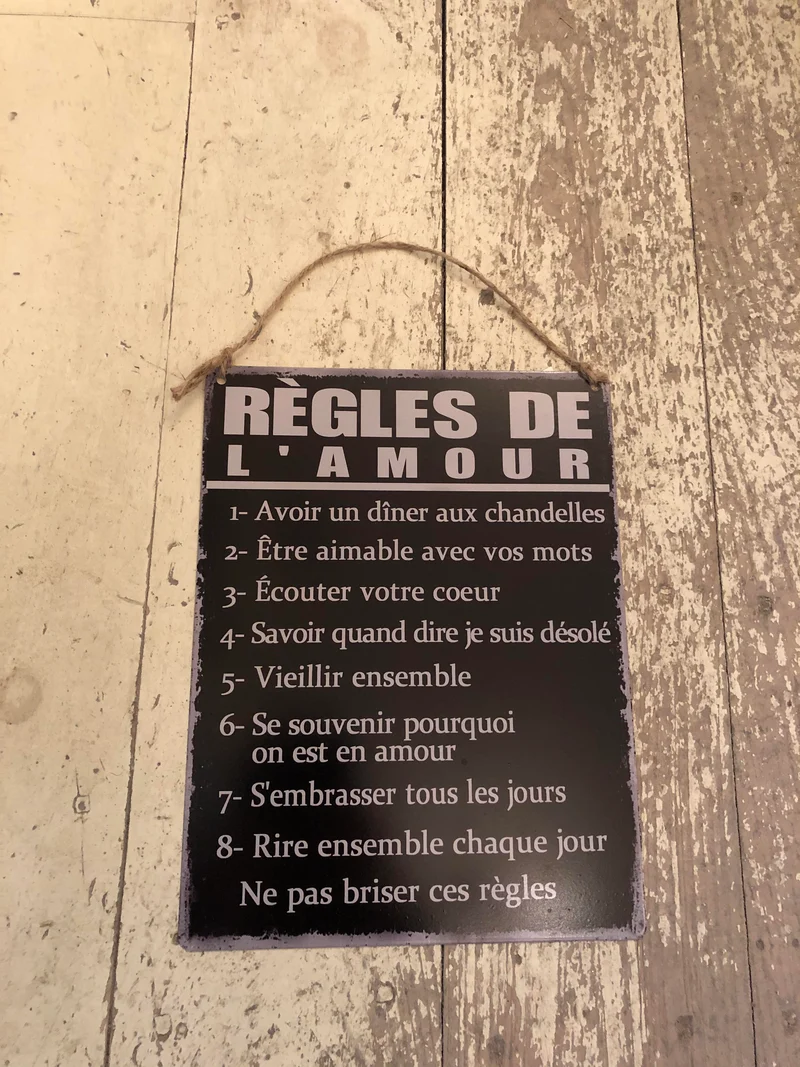 Affiche Règles De L'Amour