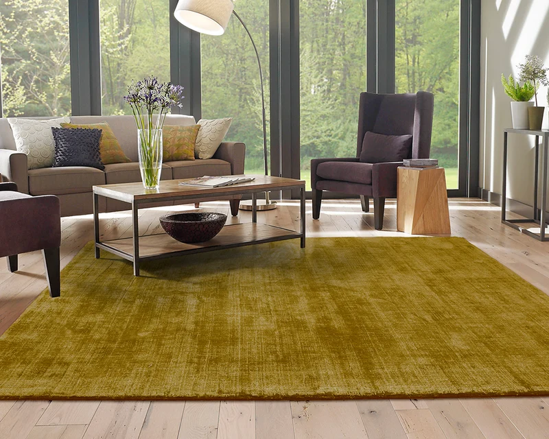 Tapis rectangulaire salon moutarde - Jambi