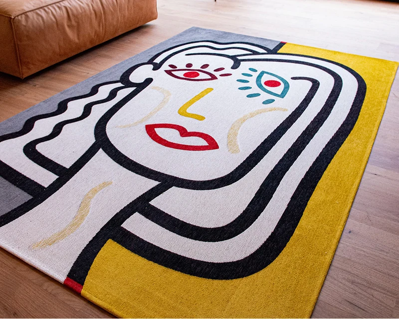Tapis moderne salon portrait - Dame Chenille