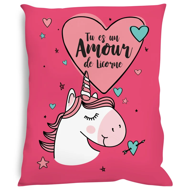 Coussin Licorne Tu es une amour de licorne