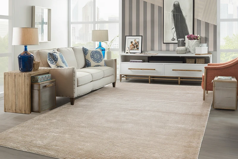 Tapis beige de salon rectangulaire doux - Siena