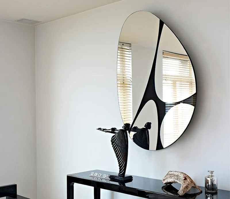 Miroir mural art déco noir - Pebbles
