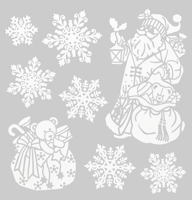 Stickers de Noël vitre à paillettes 0,1x30,5x31,5 cm