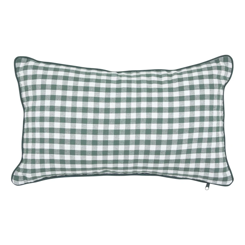 Coussin Vichy vert 30x50 cm