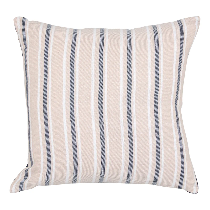 Coussin rayures bleu terracotta 40x40 cm
