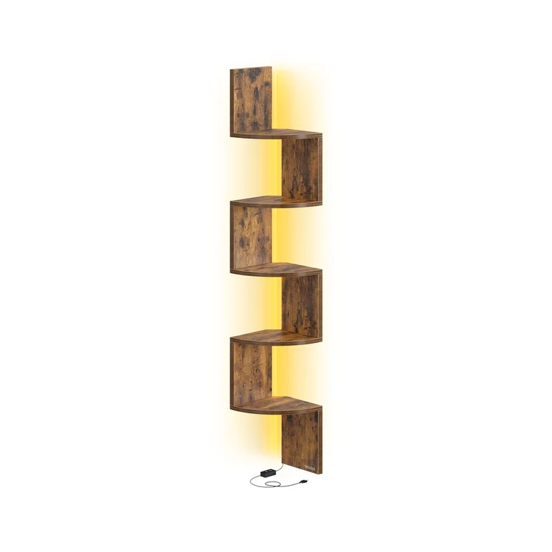 Étagère angle murale LED 5 niveaux