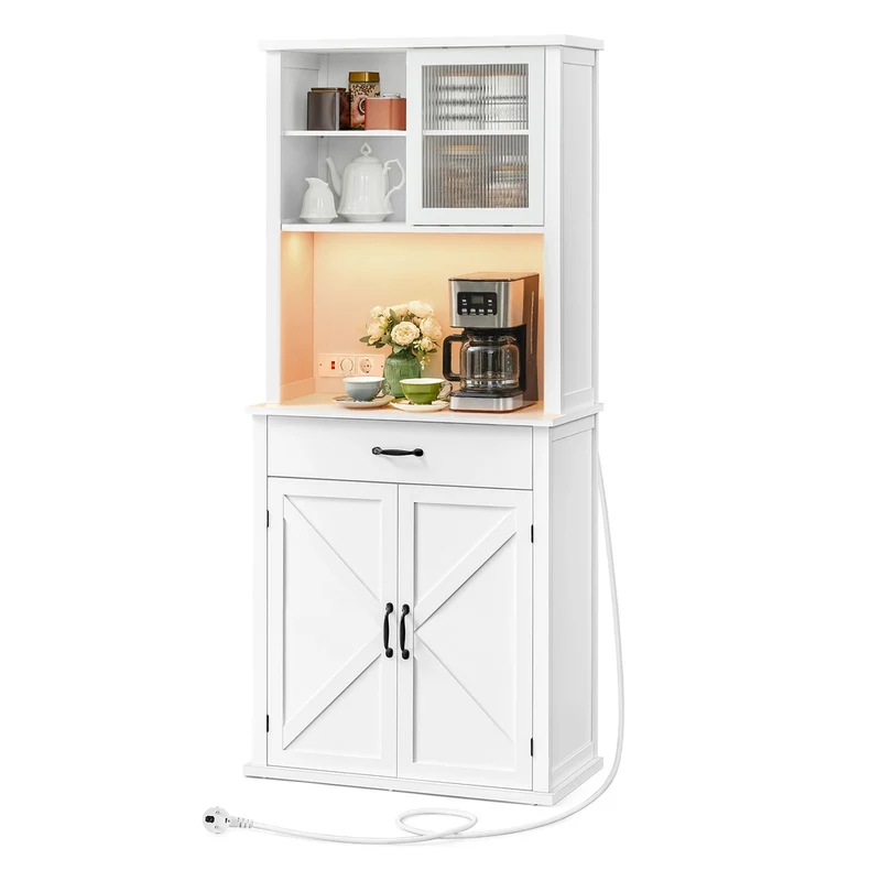 Buffet de cuisine avec rangement et éclairage intégré