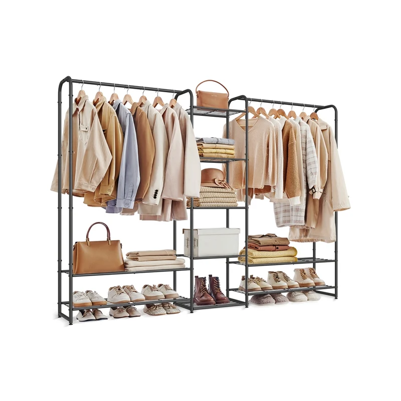 Portant à vêtements avec étagères