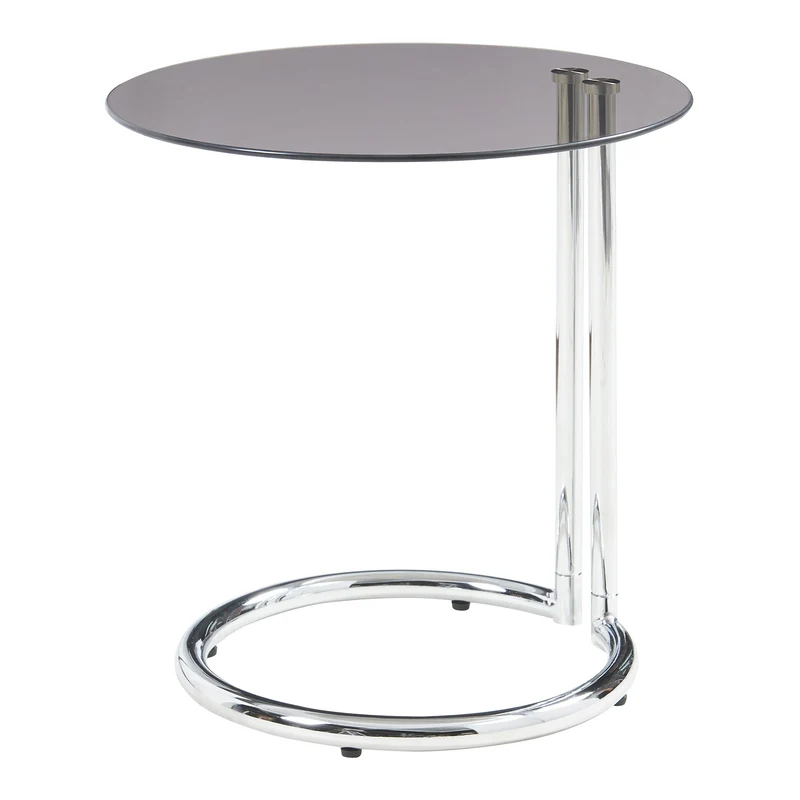 Table d'appoint verre trempé 46 x 45 cm verre bronze chrome 03_0010978