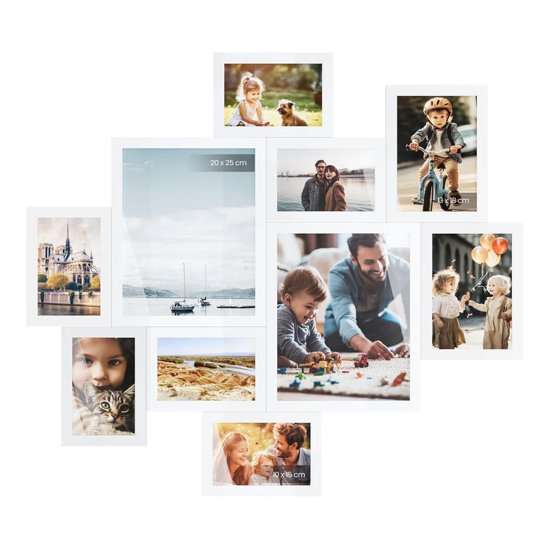 Lot de cadres photo muraux en PVC pour décoration intérieure
