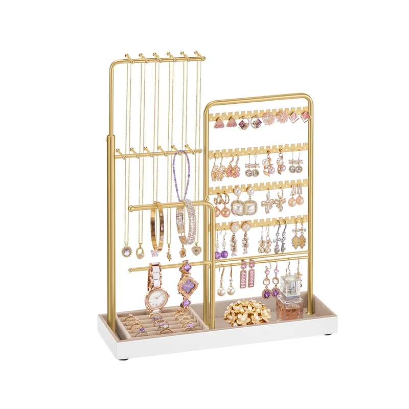 Présentoir à bijoux en métal avec porte colliers réglable