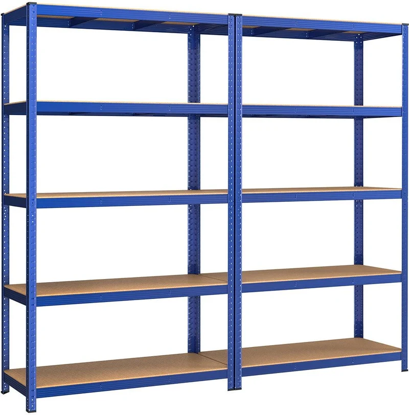 Étagère de rangement à 5 niveaux pour garage 200 x 120 x 60 cm capacité 875 kg structure robuste design contemporain en acier noir 12_0010950
