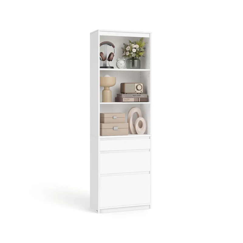Buffet haut moderne avec étagères et tiroirs pratiques