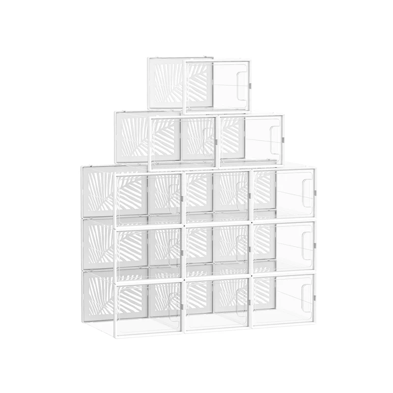 Lot de 12 boîtes à chaussures transparent