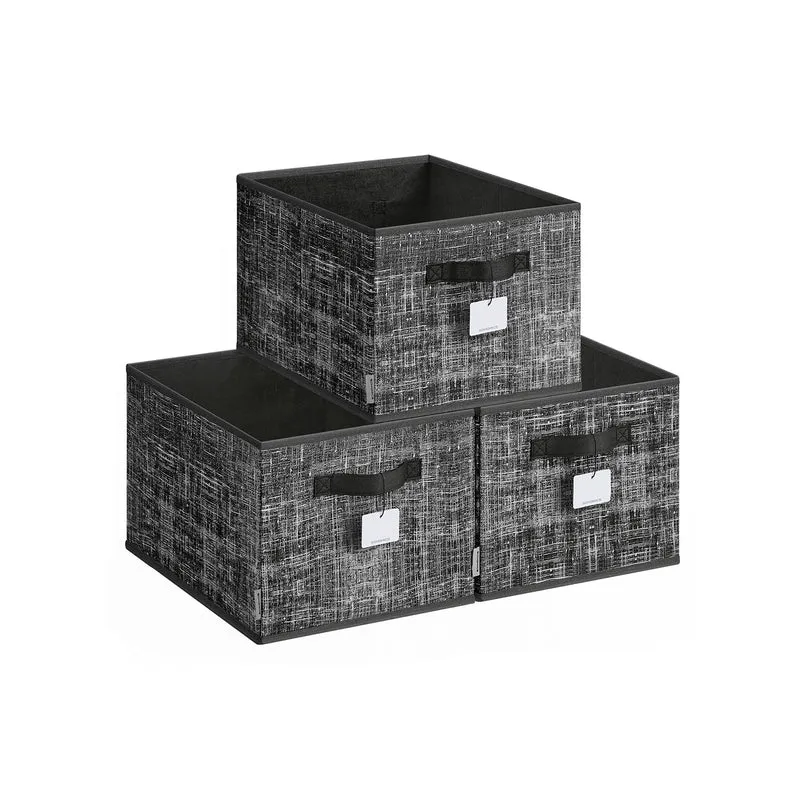 Boîtes de rangement pliables lot de 3 tissu