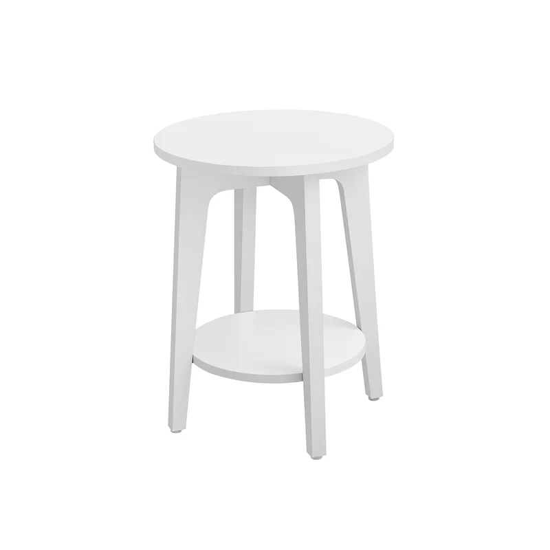 Table d'appoint avec étagère inférieure blanc