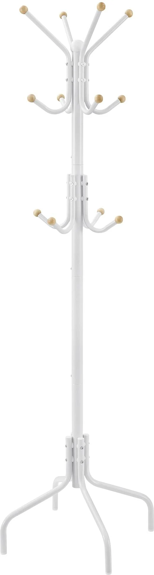 Porte-manteau sur pieds design épuré 55 x 55 x 180 cm capacité 20 kg ambiance contemporaine en acier blanc 12_0011658