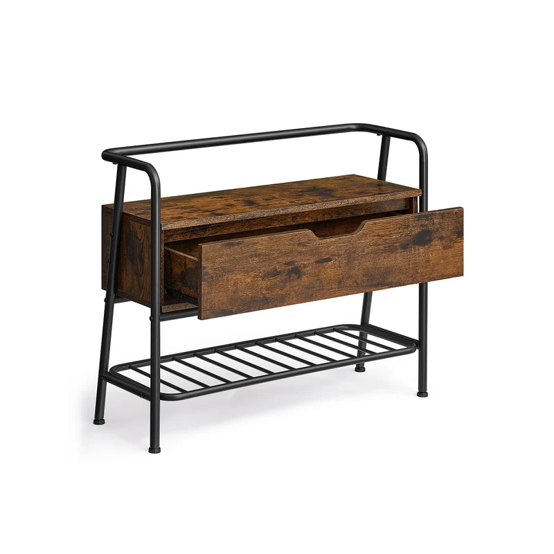 Banc à chaussures avec tiroir et étagère