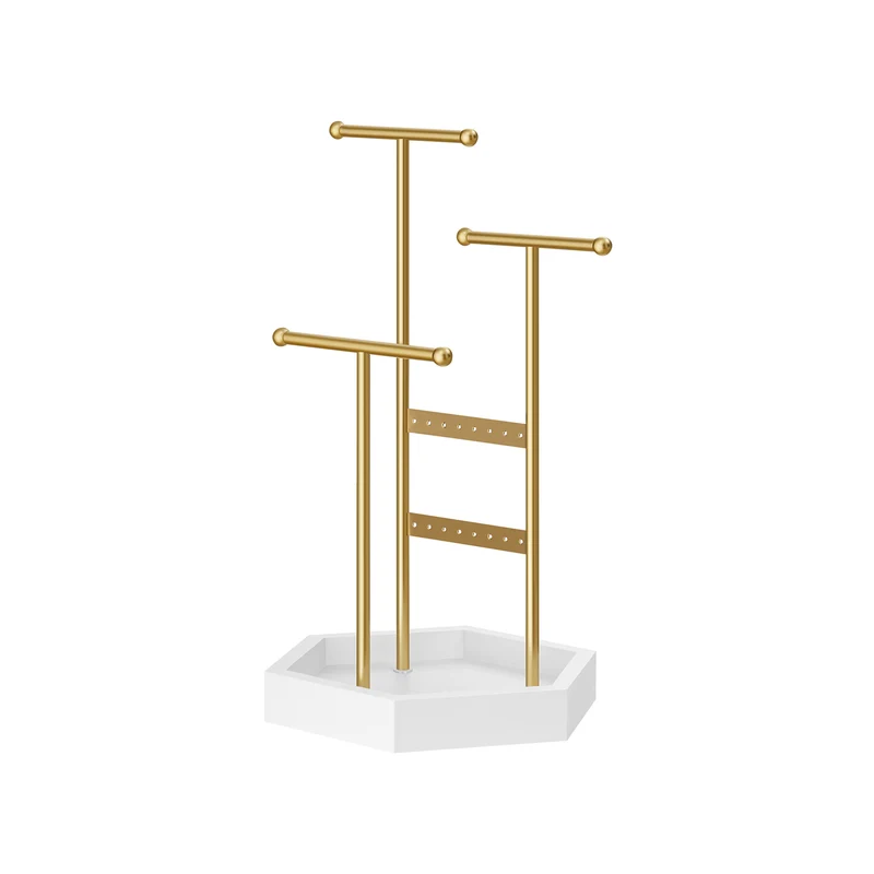 Porte-bijoux en métal et bois doré