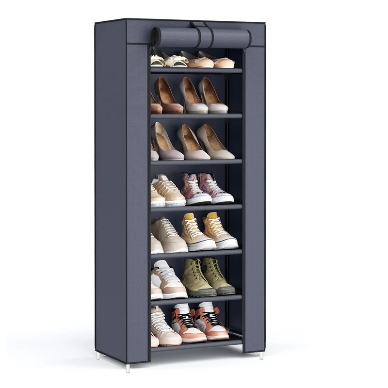 Étagère à chaussure à 7 niveaux avec housse