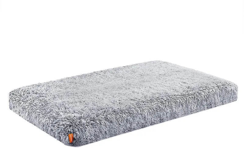 Panier pour chien en tissu peluche confortable 95 x 60 x 8 cm housse amovible et lavable ambiance cosy en tissu gris 12_0010984