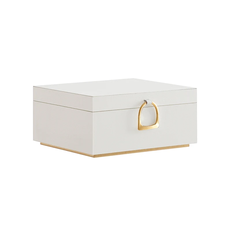 Boîte à bijoux 2 niveaux avec poignée blanc
