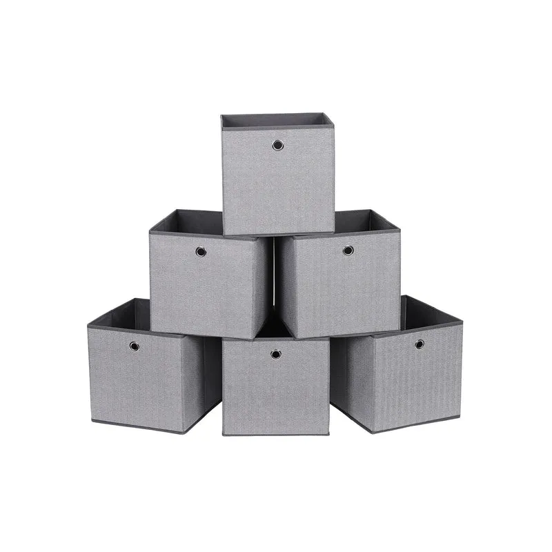 6 Boîtes rangement gris