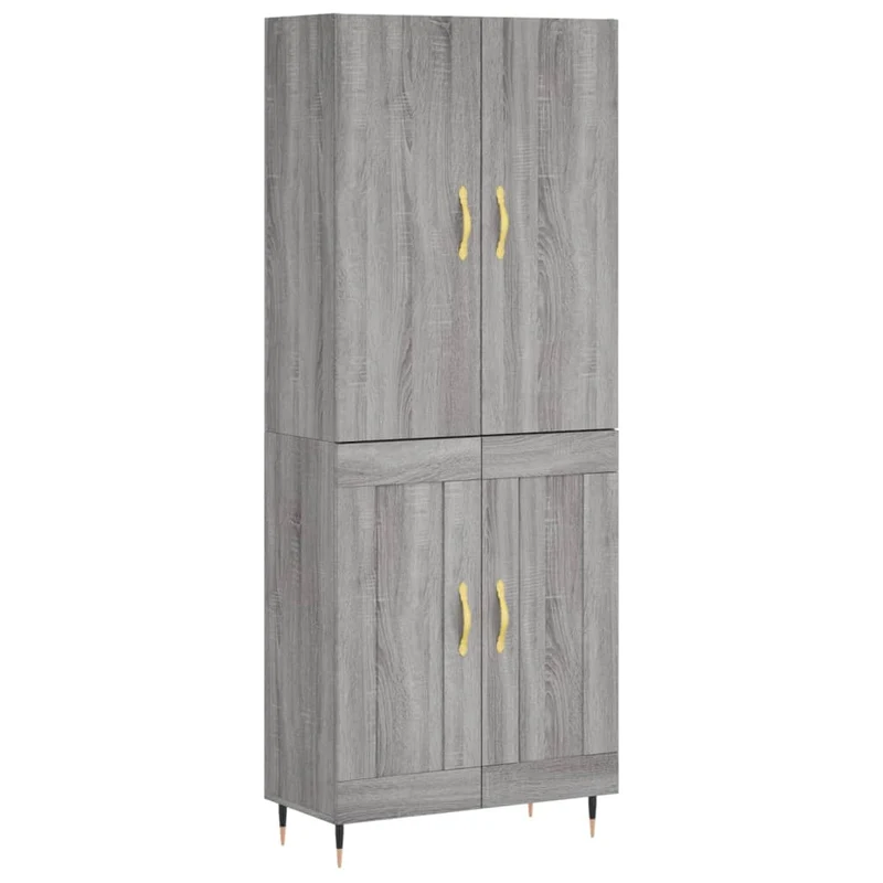 Buffet bahut commode armoire meuble de rangement organisateur cuisine salle de séjour salon haut sonoma 69,5 x 34 x 180 cm bois d'ingénierie gris 02_0035472