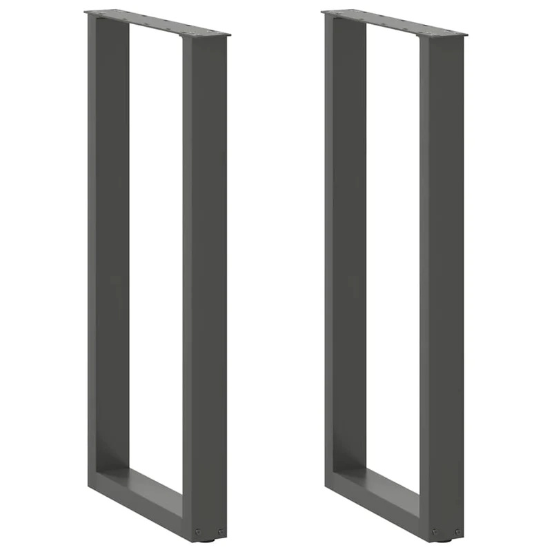 Lot de 2 pieds de table de bar en U 50 x 101 cm avec niveleurs réglables design moderne en acier anthracite 02_0057474