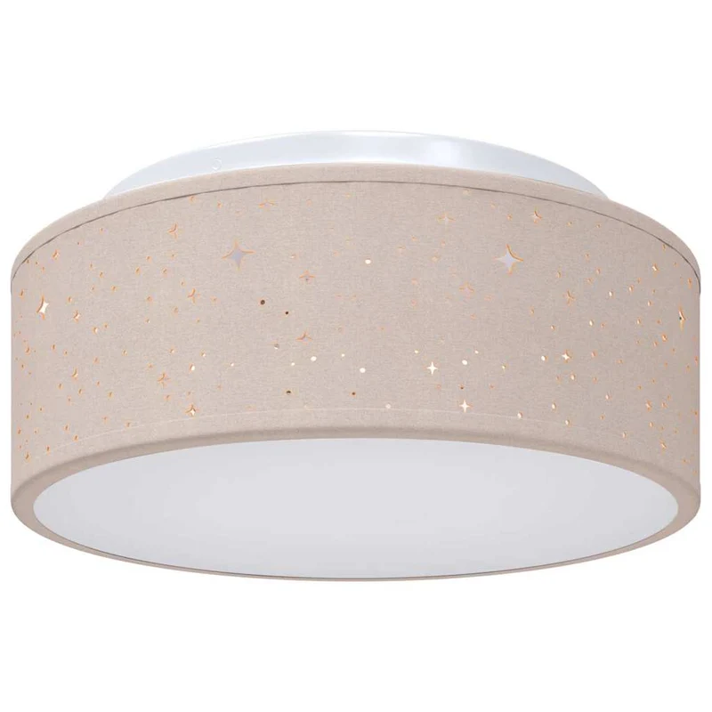 Lampe de plafond moderne projecteur minimaliste 30 x 30 x 13 cm ambiance cosy en tissu taupe 02_0058429