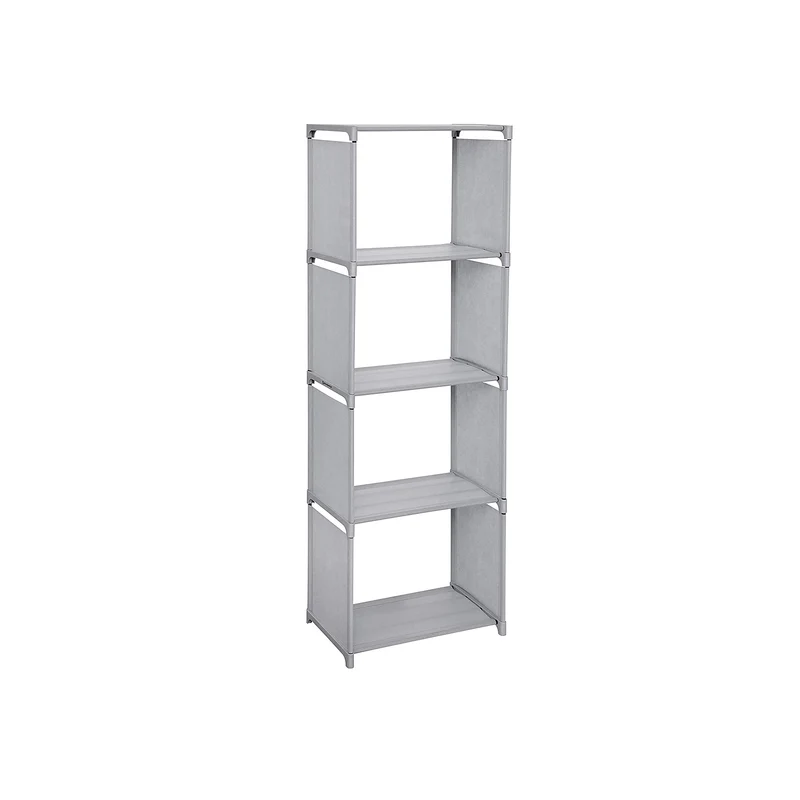 Étagère tissu 4 niveaux gris