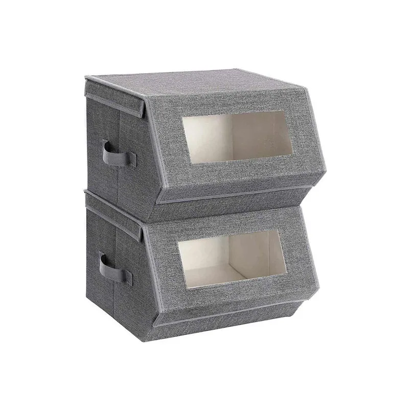 2 Boîtes rangement gris