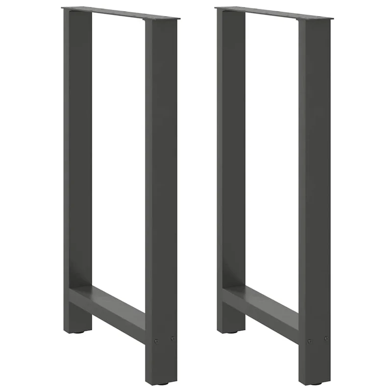 Lot de 2 pieds de table de bar modernes 60 x 100 cm avec niveleurs réglables en acier anthracite 02_0057586