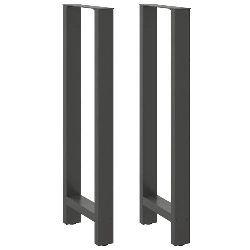 Lot de 2 pieds de table de bar en acier 40 x 110-111 cm avec réglage de hauteur style moderne anthracite 02_0057590