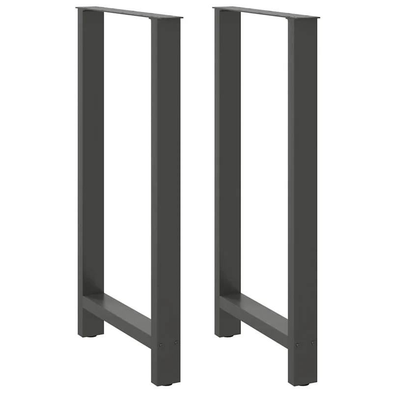 Lot de 2 pieds de table de bar carrés pratiques 60 x 110 cm finition moderne en acier anthracite 02_0057598