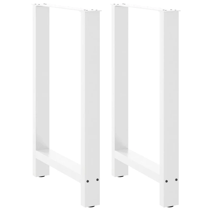 Lot de 2 pieds de table de bar modernes réglables 60 x 90 cm en acier blanc 02_0057573
