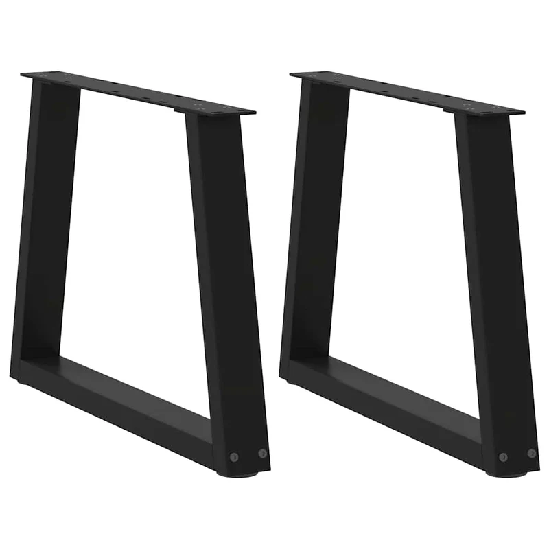 Lot de 2 pieds de table basse géométriques réglables 60 x 42-43,3 cm en acier noir 02_0056847