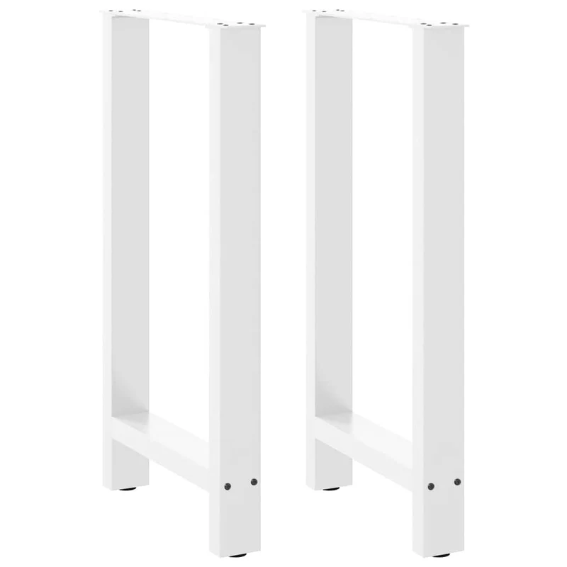 Lot de 2 pieds de table de bar réglables design moderne 40 x 90 cm en acier blanc 02_0057565
