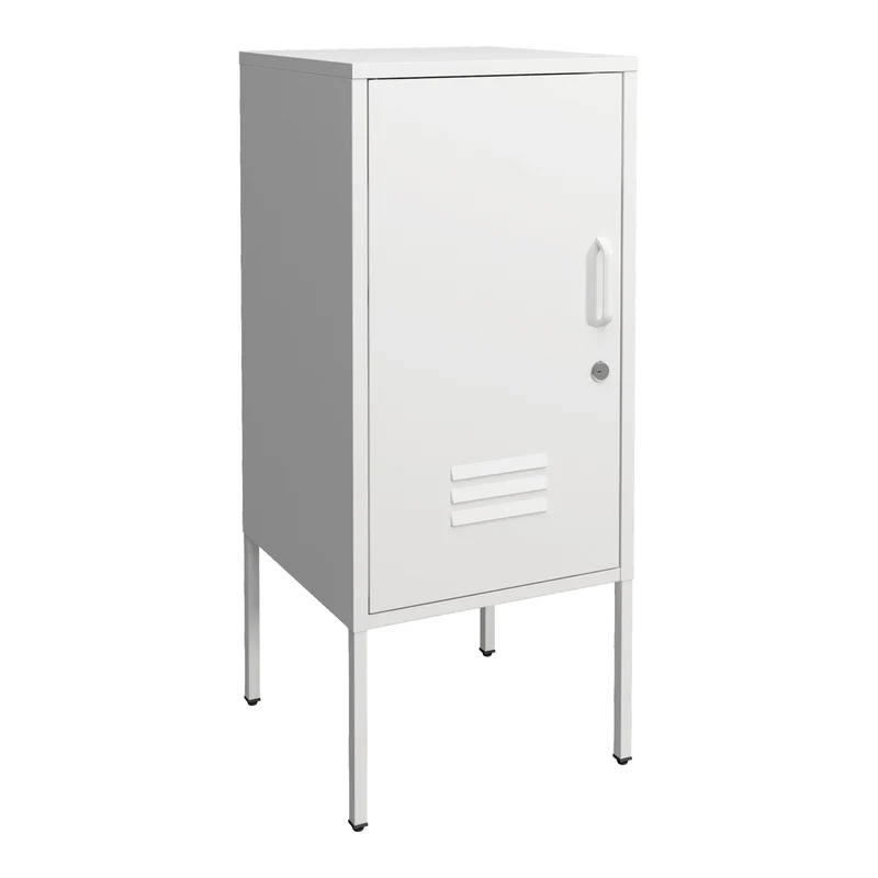 Table de chevet élégante 82 x 35 x 35 cm acier blanc 03_0008676