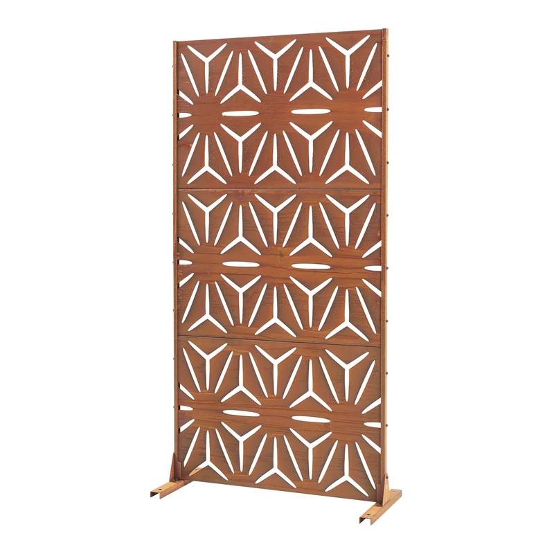 Paravent acier corten 180 x 90 x 40 cm rouille 03_0010229