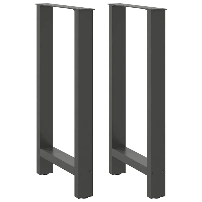 Lot de 2 pieds de table de bar réglables géométriques 40 x 90 x 91 cm en acier anthracite 02_0057566