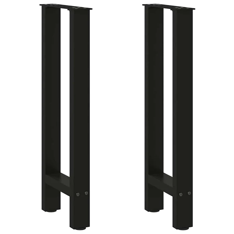 Lot de 2 pieds de table console réglables 38 x 72 cm design moderne salle à manger en acier noir 02_0057536