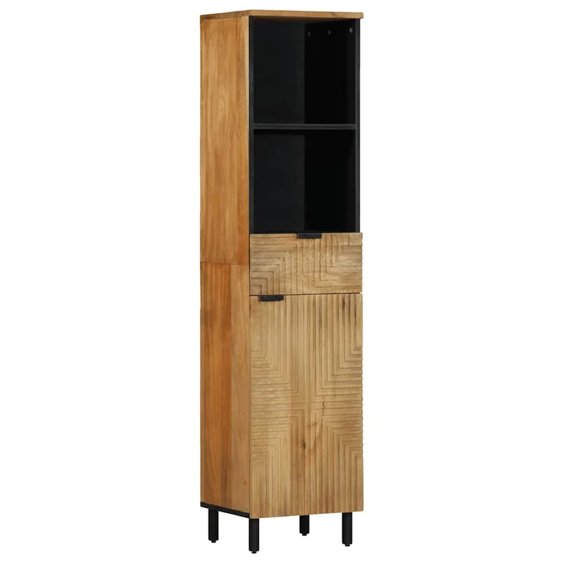 Armoire de salle de bain design moderne rangement 38 x 33 x 160 cm en manguier marron 02_0057744